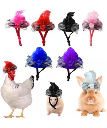 Elastic Chicken Hats for Hens - Set of 6 Funny Accessories for Rooster, Duck, Parrot - Stylish Poultry Costume - Buy Online on GoSupps.com
