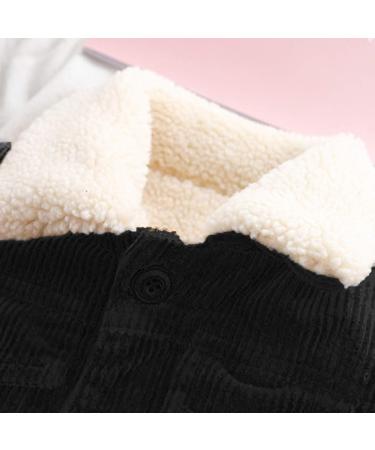 Volunboy Toddler Corduroy Sherpa Jacket | Fleece Lined Coat for Baby Boys & Girls 2-3 Years - Black - Buy Online on GoSupps.com