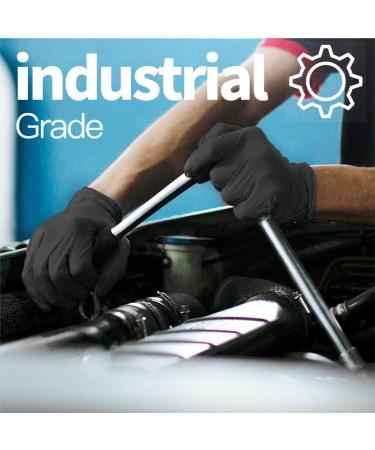 Supmedic Black Nitrile Exam Gloves 5 mil Powder-Free Latex-Free Box of 100 pcs - Large Size - Buy Online on GoSupps.com