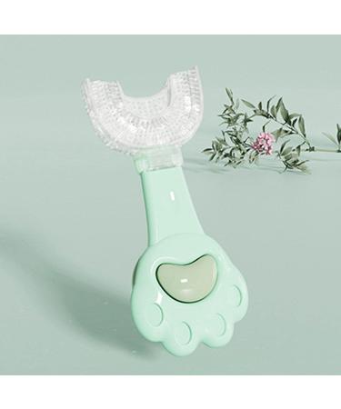 All Rounded U Shape Toothbrush Food Grade Toddler Toothbrush | Hangable Detachable Toothbrush Oral Cleaning Tools for Children 2-6 Years Cartey Green 1 count (Pack of 1) - Buy Online on GoSupps.com