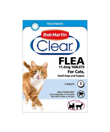 Bob Martin Flea Tablets for Cats Small Dogs and Puppies Under 11kg | Kills Fleas in 15 Minutes 3 Tablets (6 Packs)