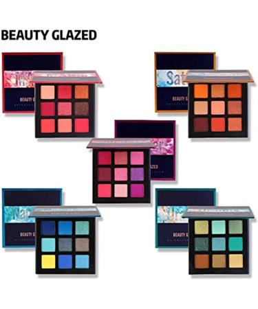Beauty Glazed 9 Colors Eyeshadow Matte Shimmer Glitter Eye Shadow Palette Natural Waterproof Long Lasting Pigmented Eyeshadow Powder Cosmetics #02 Vibrant Orange - Buy Online on GoSupps.com