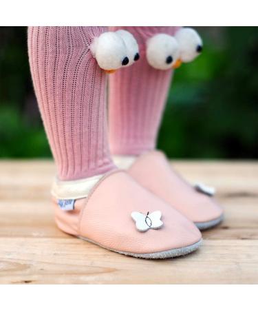 Mejale Soft Leather Slippers for Children 12-18 Months - Rose Papillon | First Steps Shoes - Buy Online on GoSupps.com