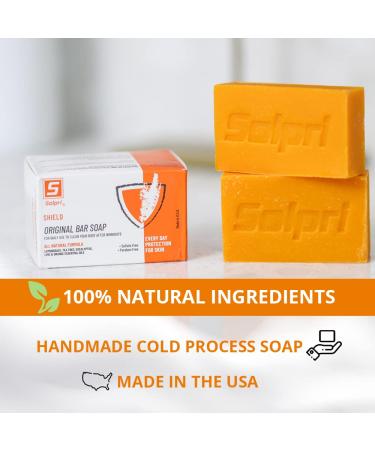 Solpri Shield Athletic Soap Bar 4 oz (6 Pack) - Lemongrass, Tea Tree, Eucalyptus | Antimicrobial, Antifungal Formula - Buy Online on GoSupps.com