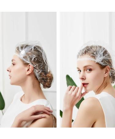 100 Pcs Disposable Shower Caps - Waterproof, Elastic, Clear - Ideal for Women, Men, Spa, Hotel, Salon - Portable and Multi-Functional - Buy Online on GoSupps.com