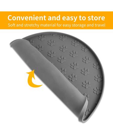 Ptlom Silicone Pet Placemat - Prevent Food/Water Overflow - Suitable for Small, Medium & Big Dogs/Cats - Many Paws Design - Grey - Buy Online on GoSupps.com