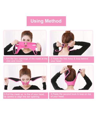 Facial Slimming Lift Face Belt - Double Chin Removal & Skin Tightening Bandage (Pink) - Buy Online on GoSupps.com