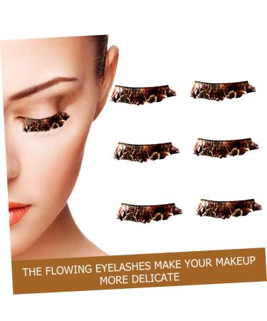 FRCOLOR 3 Pairs Yellow Fake Eyelashes with Adhesives - Premium Quality Eyelashes for International Shipping - Buy Online on GoSupps.com