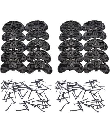 20pcs Rubber Heel Plates Shoe Repair Pads with Nails - Black - Buy Online on GoSupps.com