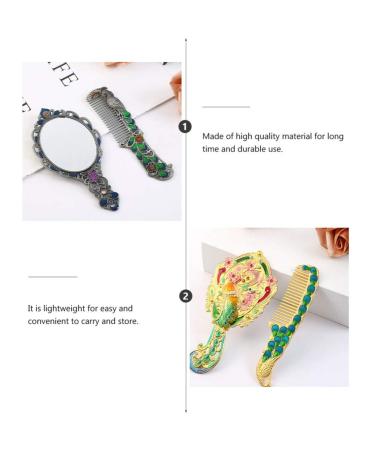 Frcolor Vintage Hand Mirror Set - Antique Make-Up Mirror & Hairbrush Travel Tools for Women & Girls - Perfect Gift in Random Colors - Buy Online on GoSupps.com