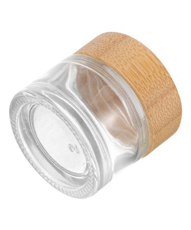 Beaupretty Bamboo Lid Cream Bottle Travel Cosmetic Containers Sugar Scrub Containers Small Jar with Lid Travel Jars Sample Jars Vial Pot Body Butters Lip Balm Frosted Glass Bottled