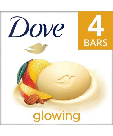 Dove Beauty Bar Gentle Skin Cleanser Moisturizing for Gentle Soft Skin Care Glowing Mango Butter and Almond Butter More Moisturizing Than Bar Soap 106 g 4 count - Buy Online on GoSupps.com