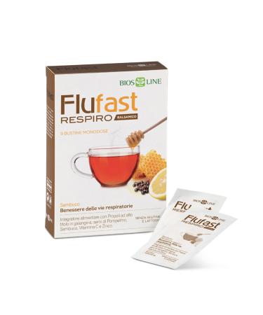 Bios Line BIOS LINE Flufast Balsamic Breath 9 Single Dose Sachets of Dietary Supplement Ideal for the Wellness of the Airways