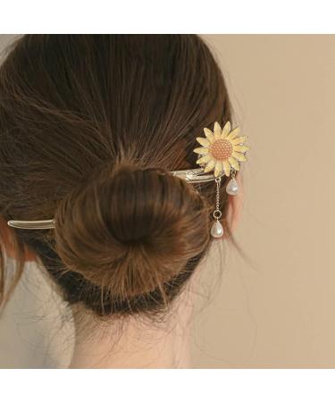 minkissy Daisy Hair Accessory Hair Gems for Women Bridal Tiara Japanese Hair Chopsticks Vintage Hair Chopsticks Hair Chopsticks for Women Sunflower Hair Sticks To Hang Pin China Bun Bride - Buy Online on GoSupps.com