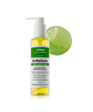 Lipino Anti-Fatty Acid Gel Cleanser for Deep Pore Cleansing Daily Mild Blackhead Care pH Balancing 5.07fl.oz