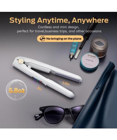 Buy Cordless 2-in-1 Hair Straightener & Curler - Mini Wireless Ceramic Flat Iron for Travel - USB Rechargeable White - Perfect for Women & Men - Buy Online on GoSupps.com