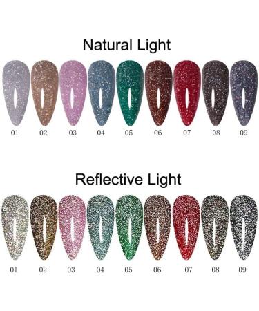 1000g Reflective Diamond Glitter Gel Nail Polish Sparkling Auroras Laser Nail Gel Disco Gel Shiny Sequins UV Gel Varnish - (Color: 9) - Buy Online on GoSupps.com