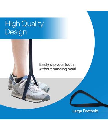Leg Lifter Strap | Extra Long Leg Strap with Webbed Loops | Rigid Hand Strap & Foot Loops Leg Lift Assist & Riser Mobility Tool for Wheelchair Hip & Knee Surgical - Buy Online on GoSupps.com