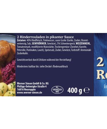Buy SIMON 2 Hand-Wrapped Beef Roulades in Spicy Sauce | 400g - International Shipping Available - Buy Online on GoSupps.com
