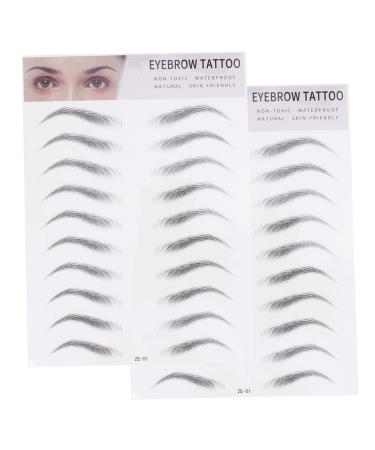 DOITOOL 2pcs 3d Eyebrow Stickers 3d Imitation Eyebrow Tattoos Eyebrow Stencils Makeup Tools Bionic Women's