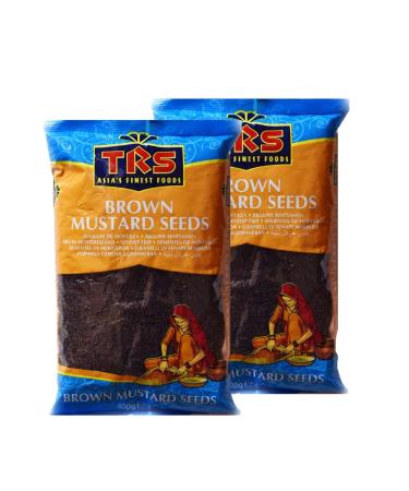 TRS Mustard Seeds Brown | 400G | Mustard Seeds for Cooking |Perfect for Pickling and Spice Blends |Gluten Friendly | Non-GMO | Vegan | Indian Origin (Pack of 2)