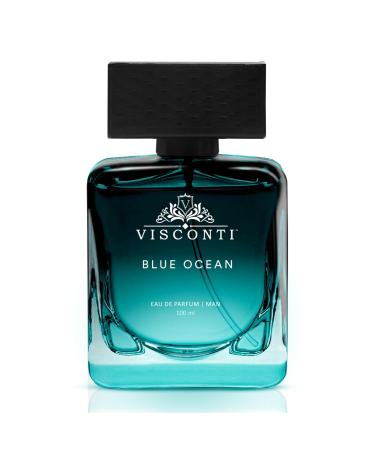 Vis.conti Blue Ocean Perfume For Men Eau De Parfum Aquatic Fragrance with Citrus Fruity Musk & Cedarwood Long Lasting Scent and Anti-Stain Luxury Perfumes Outing & Sports 100 ml