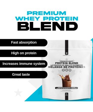 Canadian Protein Premium Whey Blend 25.5g of Protein | 2 kg of Chocolate Milkshake Flavoured Low Carb Keto Friendly Workout Recovery Drink | Protein Powder Rich in BCAA Amino Acids Chocolate 2 kg - Buy Online on GoSupps.com