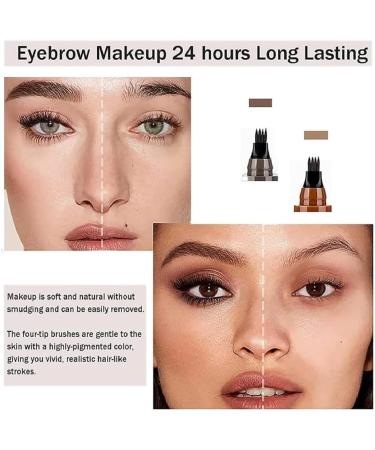 Suake Eyebrow Contouring Pen ChordBeaux 4 Tipped Precision Brow Pen Waterproof Sweat-proof and Non-smudging Four-pronged Eyebrow Pencil (Dark brow & Red brown) - Buy Online on GoSupps.com