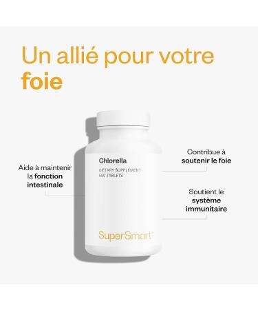 Chlorella - Extrait d'Algue Verte - Aide Maintenir une Fonction Intestinale Normale - Soutient le Foie et le Syst me Immunitaire - Enrichi en Prot ines Fer Vitamine B12 - Vegan - SuperSmart - Buy Online on GoSupps.com