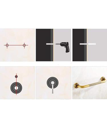 Bathroom Grab Bar Brass Retro Anti-skid Track Shower Disabled Support Grab Bar Towel Rack (Color : Black) (Brass) - Buy Online on GoSupps.com