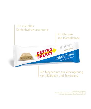 Dextro Energy Bar Vanilla + Proteins + Magnesium (24 Pack) - Energy Boost Gluten-Free Reduces Fatigue Premium Energy Supply - Buy Online on GoSupps.com