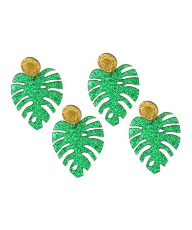 Healeved 2pairs Leaf Eardrop Earrings for Women Unique Rainbow Jewelry for Daily Wear and Parties Lightweight Design for Stylish Looks