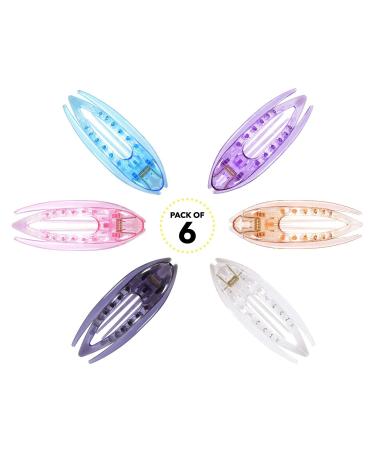 RC Roche 6-Piece French Hair Clips - High-Quality Non-Slip Hair Clamps for Women & Girls - Transparent Multifoliate Design - Buy Online on GoSupps.com