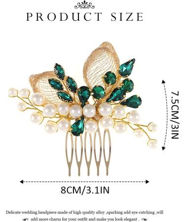 Vakkery Pearl Bride Wedding Hair Comb Gold Crystal Hair Slide Prom Hair Pieces Bridal Hair Accessories for Women and Girls - Buy Online on GoSupps.com