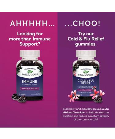 Nature's Way Sambucus Cold and Flu Relief Original Elderberry Gummies Used in Herbal Medicine to Help Relieve Symptoms (Cough Runny Nose and Sore Throat) in Adults 60 Gummies 60 count (Pack of 1) Medicine - Buy Online on GoSupps.com