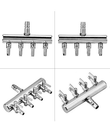 Watris Veiyi Stainless Steel Air Distributor for Aquariums - 2/4/6 Way Adjustable Air Control Valve 8mm Input 4mm Output - Ideal Air Pump Divider - Buy Online on GoSupps.com