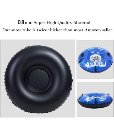 47 Inch Inflatable Snow Tube - Heavy Duty Sled with 0.8mm Thick Material - Winter Leisure Tube for Kids & Adults - Blue - Buy Online on GoSupps.com