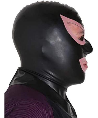 Latex Hood Rubber Mask - Black & Pink with Contrast Trim | 0.6mm International Shipping - Buy Online on GoSupps.com