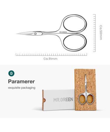 MR.GREEN Professional Curved Blade Eyebrow and Facial Hair Scissors - Stainless Steel Manicure Trimmer for Hair Removal | Mr-2001 - Buy Online on GoSupps.com