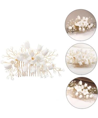 Ipetboom Wedding Hair Comb Bridal Hair Comb Accessories White The Flowers Zinc Alloy Miss Wedding Hair Piece - Buy Online on GoSupps.com