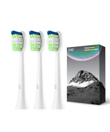 JTF Sonic Smart Toothbrush Genuine Standard Brush Heads 3 Pack White P200