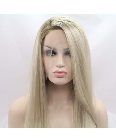 SHIYID Brown Blonde Long Silky Straight Synthetic Lace Front Wig - Heat Resistant Fiber for Women - Buy Online on GoSupps.com