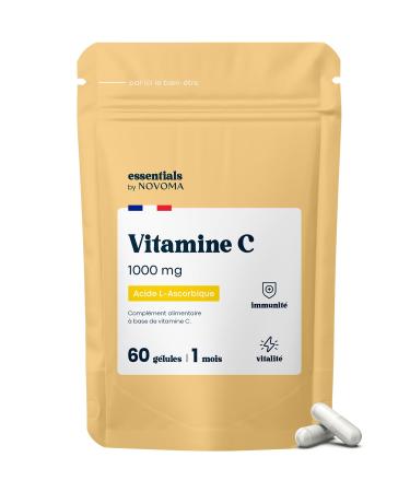 Vitamin C 1000mg Reduces Fatigue and Supports the Immune System 1 Month Cure 60 Vegetable Capsules 100% Pure Ascorbic Aci