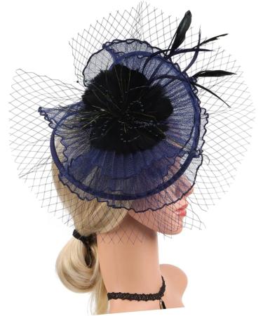 DOITOOL Tea Party Hat Womens Caps and Hats Bride Fascinator Floral Supplies Halloween Cap Womens Hat Cocktail Tea Party Headband Woman Headband Vintage Top Hat Artificial Banquet Navy 30X28X10CM Navy - Buy Online on GoSupps.com