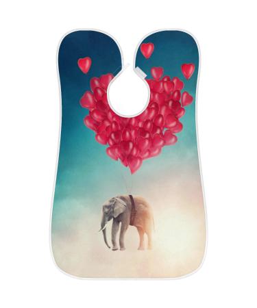 Elephant Love Heart Beard Bib Apron - Non-Stick Waterproof Hair Catcher for Men | Grooming Cloth with Suction Cups | Perfect Gift for Shaving & Trimming - Buy Online on GoSupps.com