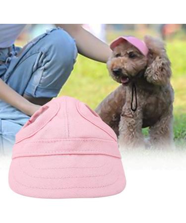 Dog Baseball Cap Cat Baseball Cap Pet Outdoor Cap Sunbonnet Fashionable Sun Cap Adjustable Stripe Summer Travel Hat with Ear Holes (M-Pink) M Pink - Buy Online on GoSupps.com