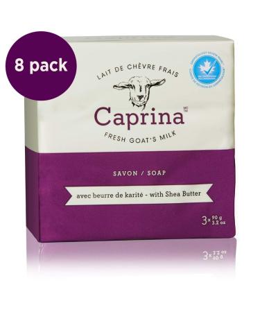 Caprina Fresh Goat's Milk Soap Bar with Shea Butter - 3 Bars, 3.2 oz Each | Natural Moisturizing Luxury - Buy Online on GoSupps.com