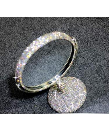Bestbling Bling Rhinestone Portable Double Sided Swivel Makeup Mirror - Silver - Buy Online on GoSupps.com