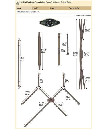Henri de Rivel Pro Mono Crown Figure 8 Bridle & Rubber Reins - Australian Nut Horse - Buy Online on GoSupps.com