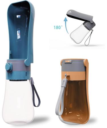 Foldable Blue Pet Water Bottle - Portable 430ml Dog Drinking Bottle for On-the-Go Hiking & Outdoor Adventures - Buy Online on GoSupps.com